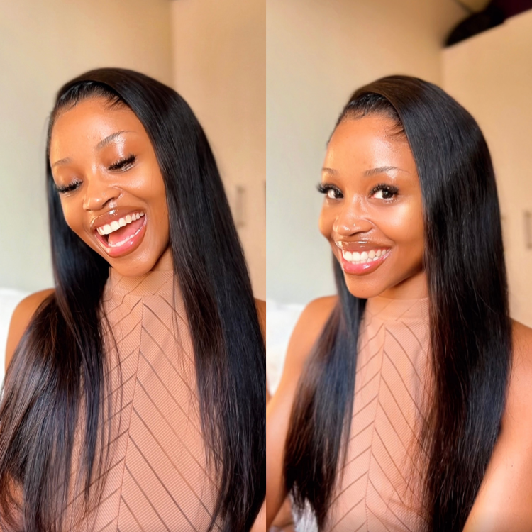 [mayenzikay]'s Special Link Pre-do Lagos Hairline Flexi Fit Invisi Drawstring Cap Natural Black & Copper Ombre Highlights Silky Straight Glueless 13x4 Frontal HD Lace Wig Pre-Cut Lace-01