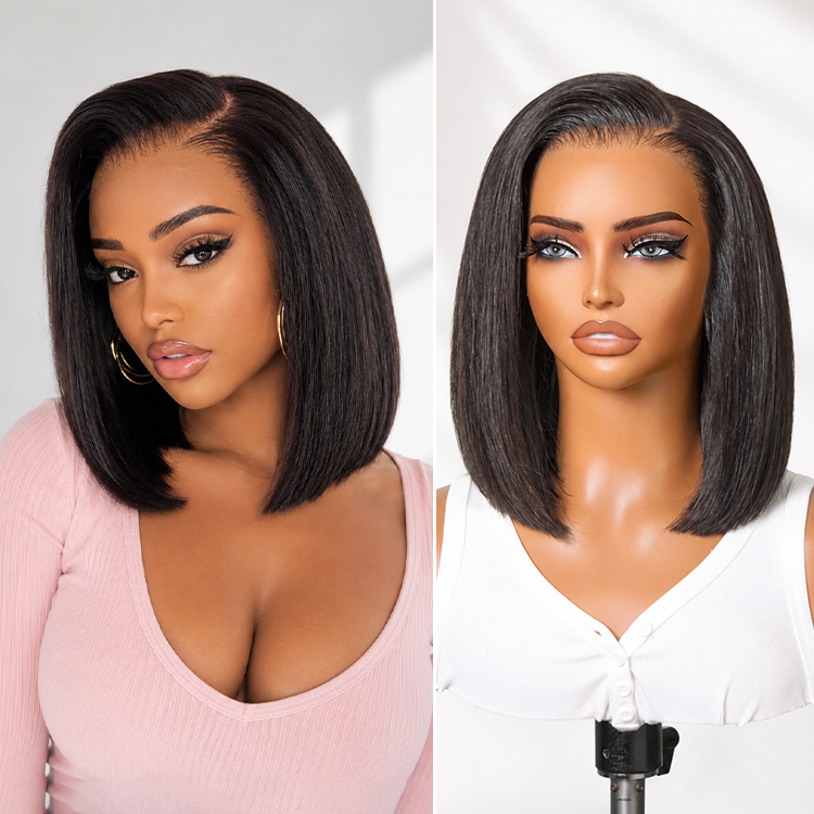 [smatsatsaa]'s Special Link NatureMAX™ Silky Blunt Cut Bob Glueless Ear-to-ear 13x4 HD Lace Front Wig Pre-Cut Lace Flexi-Fit Drawstring Cap-02