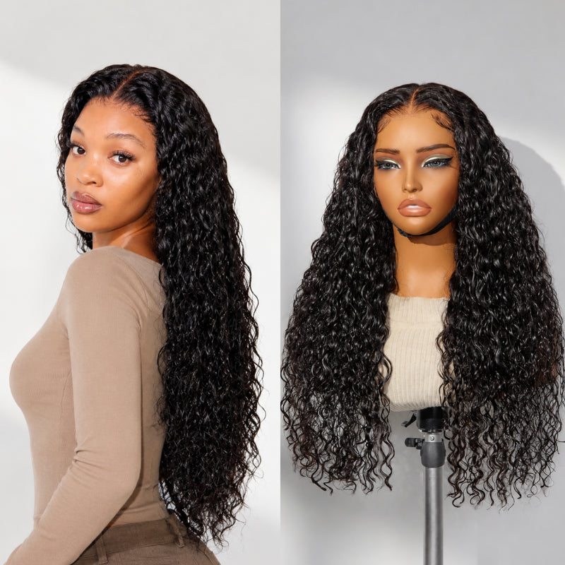 VolumeMAX™ 180% / 220% Density Water Wave Glueless Flexi-Fit Drawstring 13x4 Frontal Lace Fluffy Curly Wig Pre-Cut Lace-23