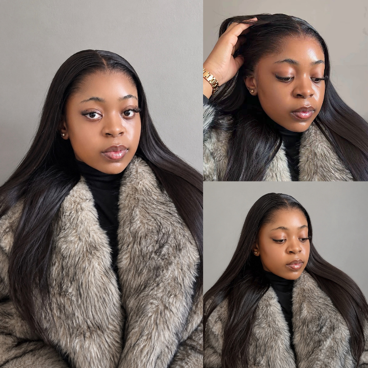 [_innocentiam_]'s Special Link Pre-do Lagos Hairline Flexi Fit Invisi Drawstring Cap Natural Black & Copper Ombre Highlights Silky Straight Glueless 13x4 Frontal HD Lace Wig Pre-Cut Lace-01