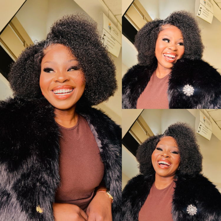 [Keabetswe]'s Special Link Pre-do Lagos Hairline Flexi Fit Invisi Drawstring Cap 250% Density Natural Black Kinky Curly Glueless 13x4 Frontal HD Lace 12 inches Wig Pre-Cut Lace-01