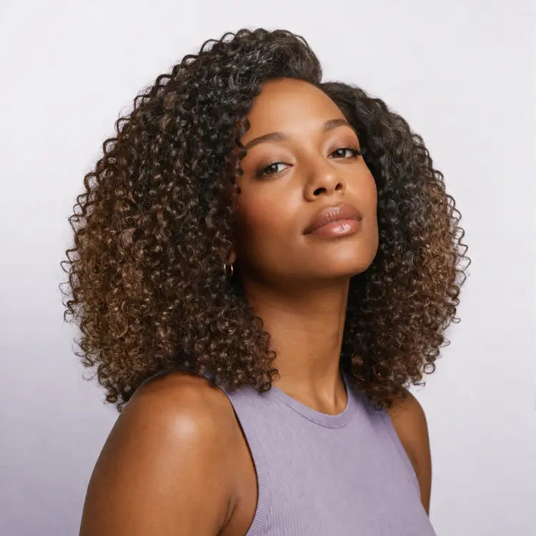 VolumeMAX™ 200% Density ReadytoGo Beginner Friendly Ombre Blonde Glueless 5x5 Closure Lace HD Lace Small Kinky Curly 14 inches C Part Wig-18