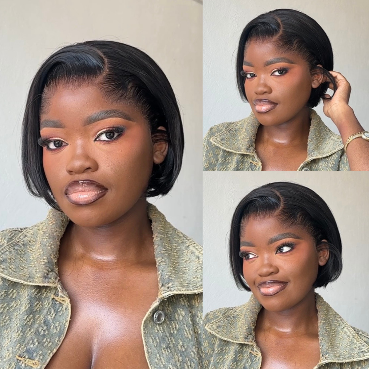 [figlansiphokazi]'s Special Link Pre-do Lagos Hairline Flexi Fit Invisi Drawstring Cap 180% Density Natural Black Pixie Cut Bob Glueless 13x4 Frontal HD Lace Wig 08 Inches-01