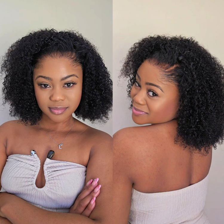 [lerato.s.lee.3]'s Special Link Pre-do Lagos Hairline Flexi Fit Invisi Drawstring Cap 250% Density Natural Black Kinky Curly Glueless 13x4 Frontal HD Lace 12 inches Wig Pre-Cut Lace-01