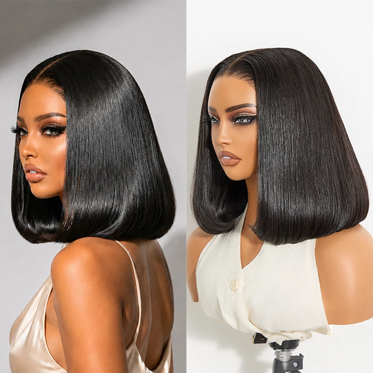 Vietnamese Hair Super Double Drawn Silky Straight Bob Wig Flexi-Fit Drawstring Cap 5x5 Closure Lace-11