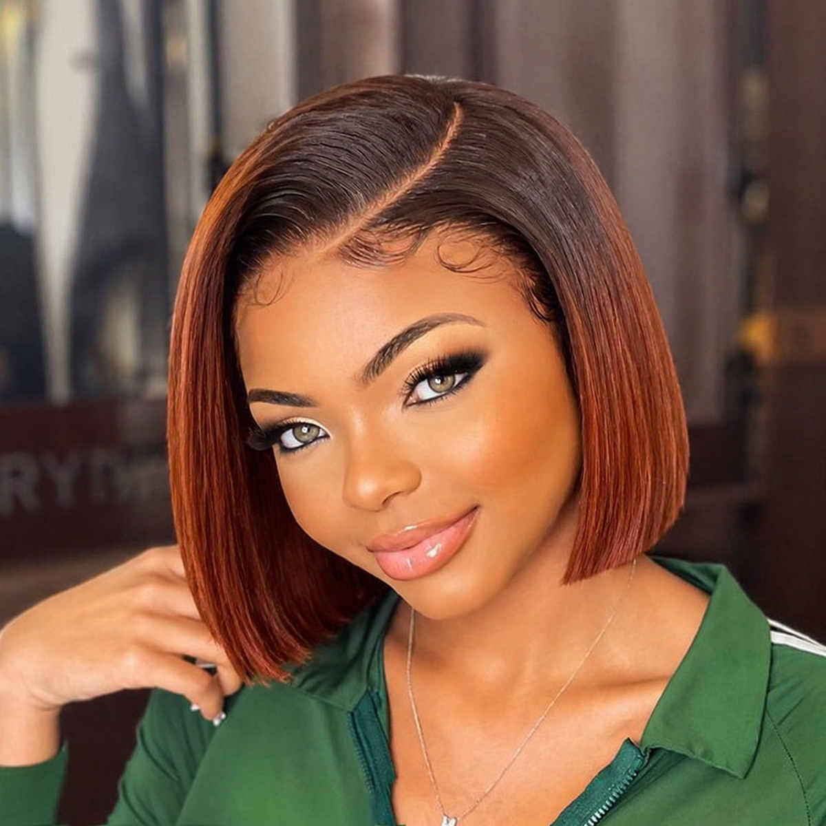 Outlet | Ombre Brown Glueless Bob Wig-01