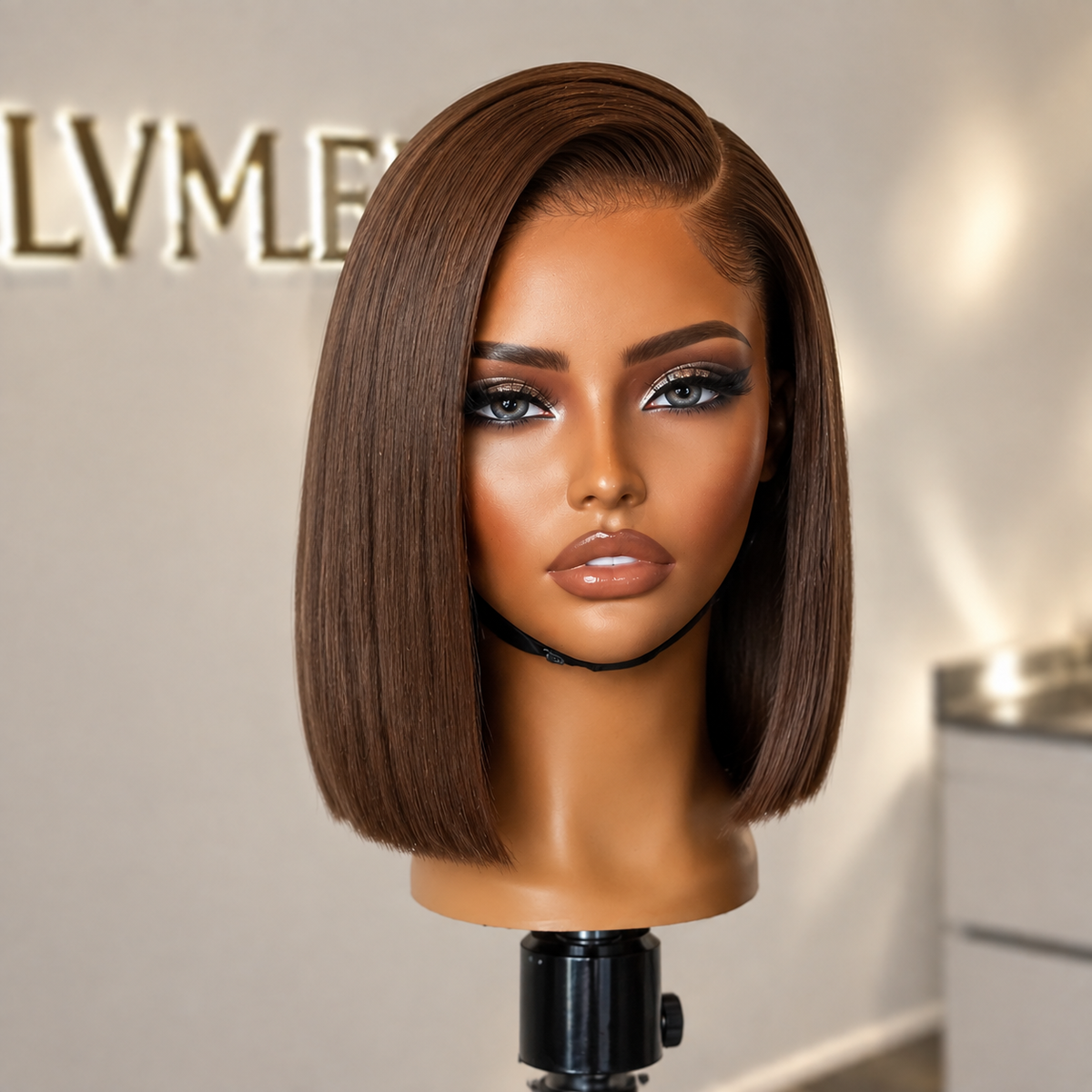 Worth | Brown Color Blunt Cut Bob Wig Minimalist Lace Short Wig-01