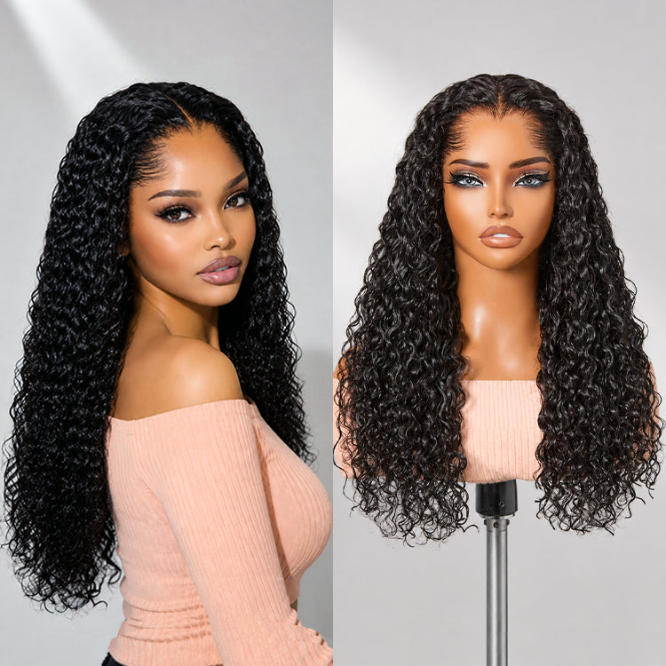 Pre-do Lagos Hairline Flexi Fit Invisi Drawstring Cap 200% Density New Fummi Curly Glueless 13x4 Frontal Lace Wig Pre-Cut Lace-18