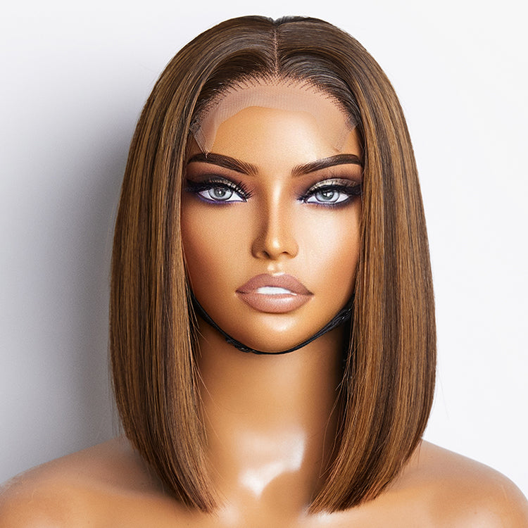 Worth |Glueless Piano Highlight 4x4 Closure Bob Wig-04