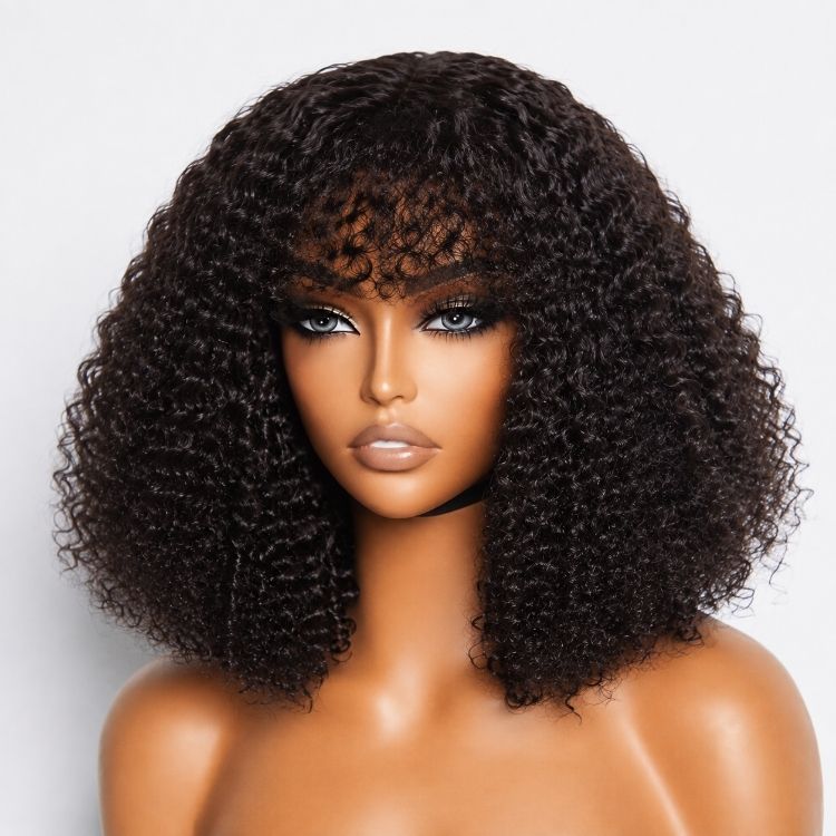 Worth | Go Natural Ease | Soft Kinky Curly Glueless Minimalist Lace Wig With Bangs Ready to Go-01