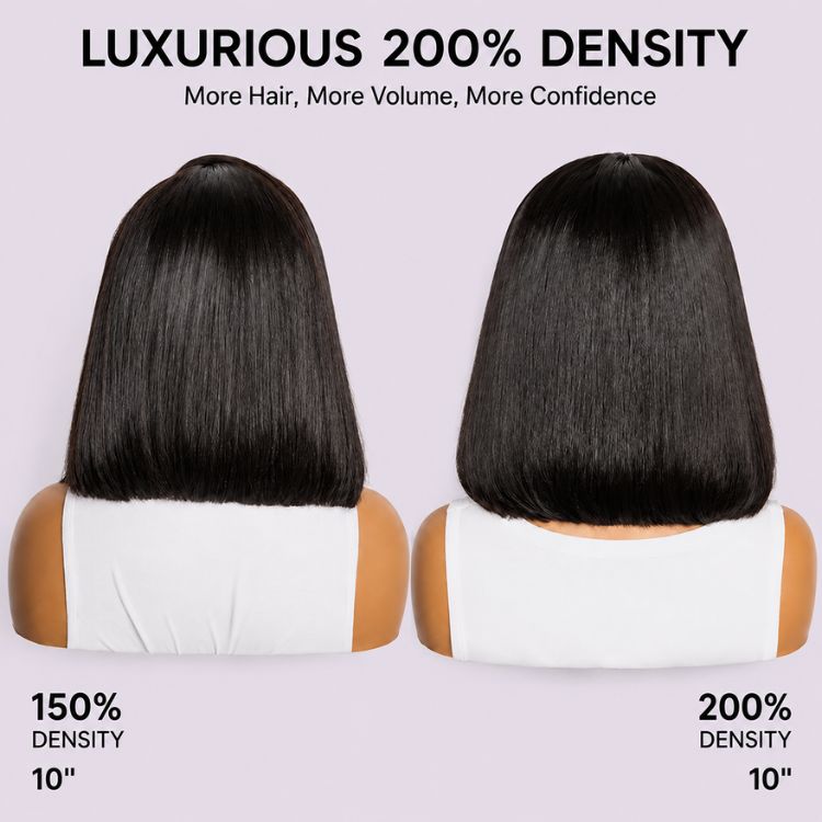 NatureMAX™ 150% / 200% Density Silky Blunt Cut Bob Glueless Ear-to-ear 13x4 HD Lace Front Wig Pre-Cut Lace Flexi-Fit Drawstring Cap-03