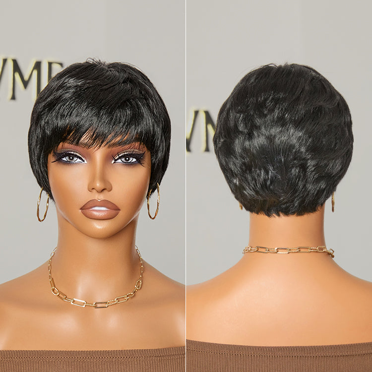 Beginner Friendly Natural Black ReadytoGo Glueless No Lace Short Pixie Cut Wig 06 inches-04