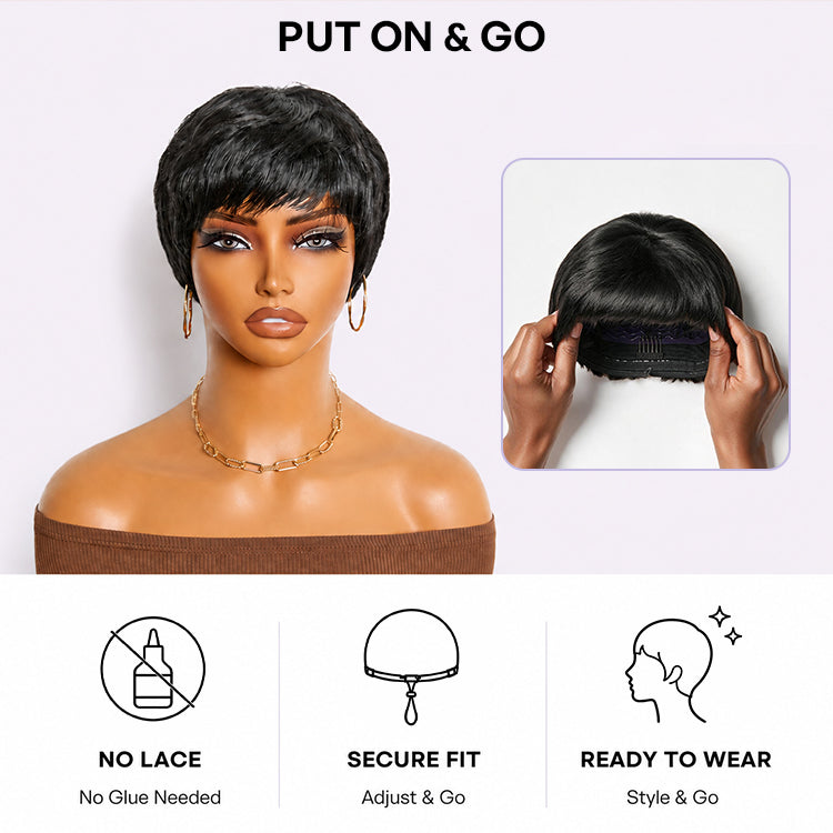 Beginner Friendly Natural Black ReadytoGo Glueless No Lace Short Pixie Cut Wig 06 inches-03
