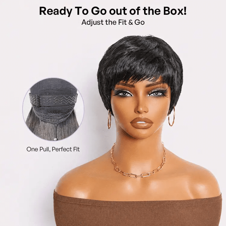 Beginner Friendly Natural Black ReadytoGo Glueless No Lace Short Pixie Cut Wig 06 inches-02