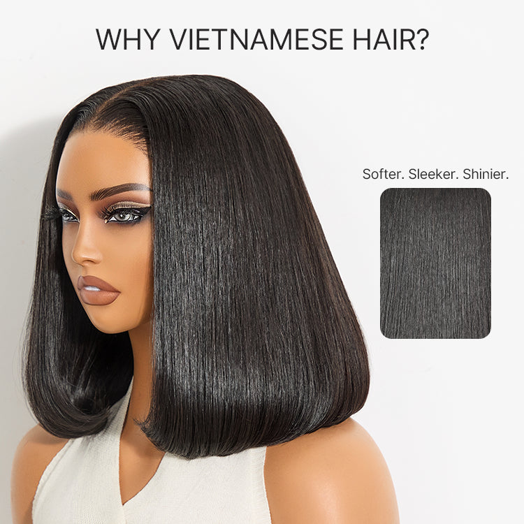[judy_logan01]'s Special Link Vietnamese Hair Super Double Drawn Silky Straight Bob Wig Flexi-Fit Drawstring Cap 5x5 Closure Lace-04