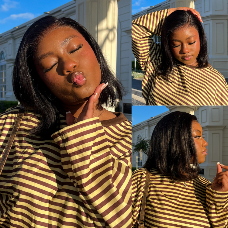 [_anele.kunene]'s Special Link NatureMAX™ Silky Blunt Cut Bob Glueless Ear-to-ear 13x4 HD Lace Front Wig Pre-Cut Lace Flexi-Fit Drawstring Cap-01