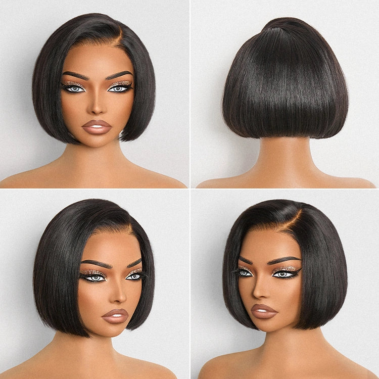 [nikkishange]'s Special Link 180% Density Sleek Short Bob Minimalist HD Lace Wig Pre-cut Lace All-Day Comfort Cap 8 inches-13