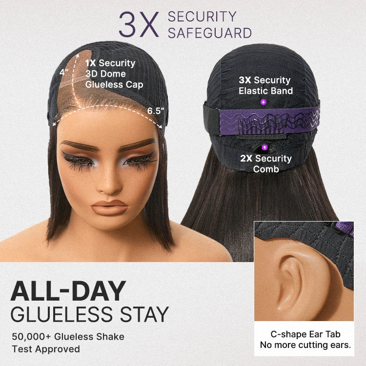 [_samiey__]'s Special Link 180% Density Sleek Short Bob Minimalist HD Lace Wig Pre-cut Lace All-Day Comfort Cap 8 inches-09