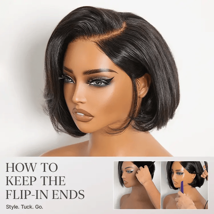 [nikkishange]'s Special Link 180% Density Sleek Short Bob Minimalist HD Lace Wig Pre-cut Lace All-Day Comfort Cap 8 inches-08