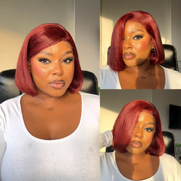 [zinenyawo.__]'s Special Link PreMax Wigs - Ready to Go 180% Density Burgundy Glueless Minimalist HD Lace Short Bob Wig Pre-Cut Lace-01