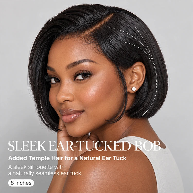 [nikkishange]'s Special Link 180% Density Sleek Short Bob Minimalist HD Lace Wig Pre-cut Lace All-Day Comfort Cap 8 inches-04