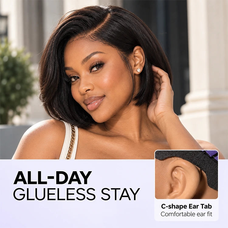 [_samiey__]'s Special Link 180% Density Sleek Short Bob Minimalist HD Lace Wig Pre-cut Lace All-Day Comfort Cap 8 inches-06