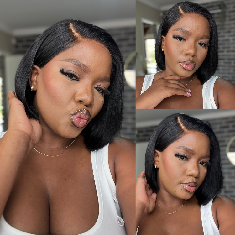 [_samiey__]'s Special Link 180% Density Sleek Short Bob Minimalist HD Lace Wig Pre-cut Lace All-Day Comfort Cap 8 inches-01