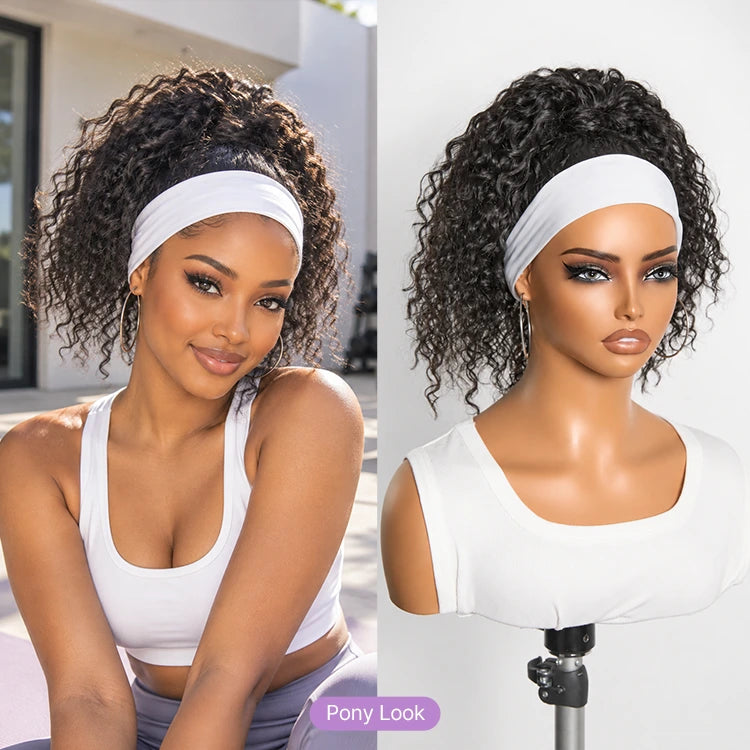 Beginner Friendly Water-Wave Wet and Wavy Headband Wig with Integrated Cooling Silk Headband, Effortless Wet-to-Dry Transformation (Get 2 Free Headbands)-04