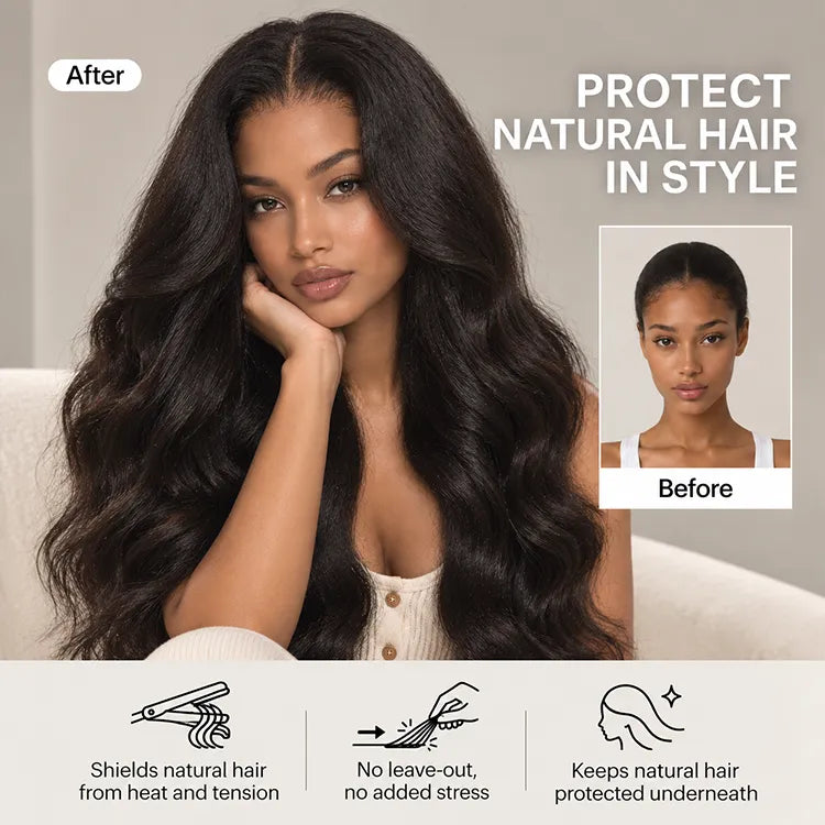 [musaaphesh]'s Special Link Natural Textured | Luvme All-Day Comfort™ Wig 180% Density Kinky Body Wave PartingMax Glueless 7x6 Closure HD Lace Wig Pre-Cut Lace-07