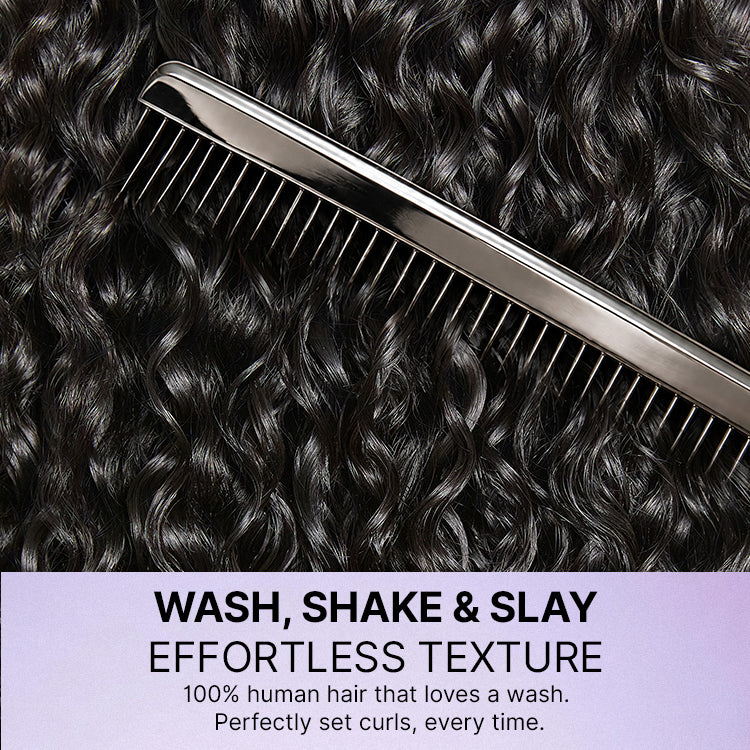 VolumeMAX™ 250% Density Fluffy & Full Water Wave Glueless Half Wig Flexi-Fit Drawstring-10