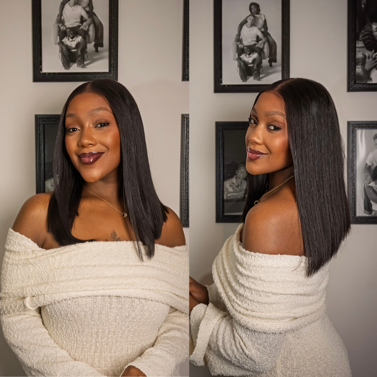 [judy_logan01]'s Special Link Vietnamese Hair Super Double Drawn Silky Straight Bob Wig Flexi-Fit Drawstring Cap 5x5 Closure Lace-01
