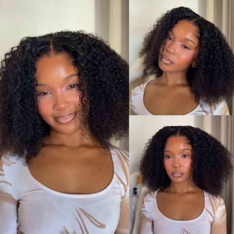 [_petunia_k]'s Special Link Pre-do Lagos Hairline Flexi Fit Invisi Drawstring Cap 250% Density Natural Black Jerry Curl Glueless 13x4 Frontal HD Lace 14 inches Wig Pre-Cut Lace-01