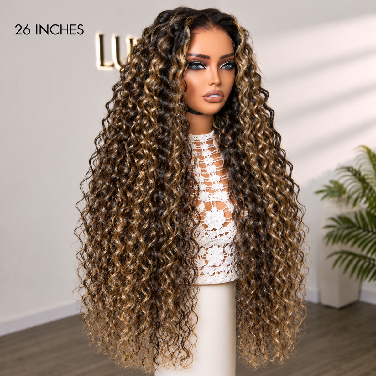 Outlet I AiryFit™ Scalp Care Wigs - Blonde Highlight Water Wave Snugfit Glueless 5x5 Closure Lace 26 inches SA ONLY-01