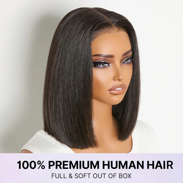 PreMax Wigs | ReadytoGo 4x4 Closure Regular Lace & 5x5 Closure HD Lace Blunt Cut Bob Wig Bone Straight-18