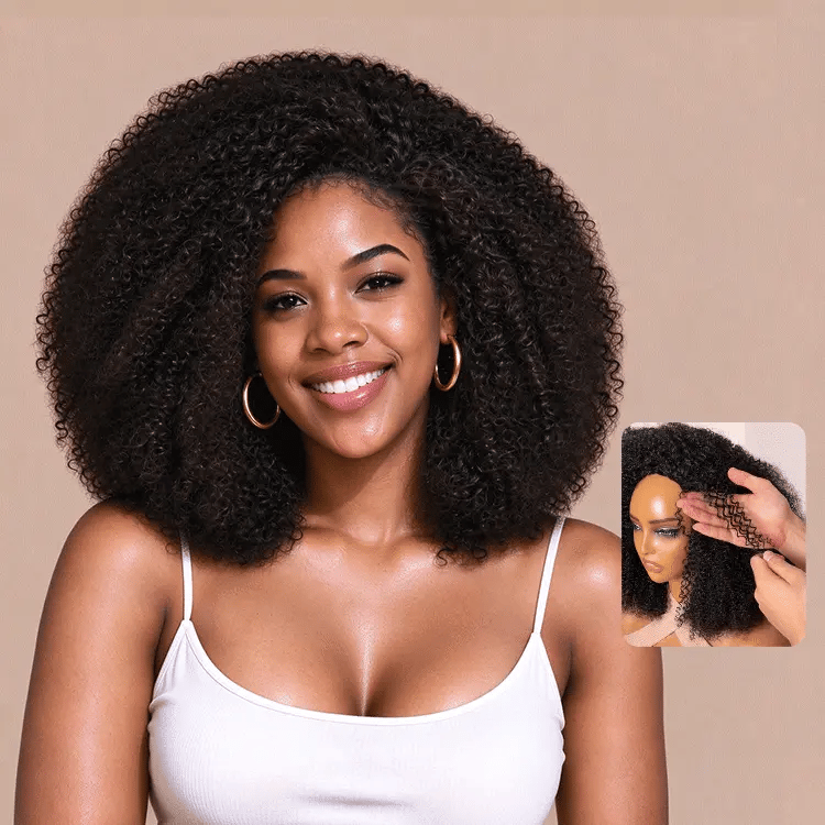 VolumeMAX™ 300% Density 3-In-1 Half Wig Fluffy & Full Kinky Coils Glueless Flexi-Fit Drawstring-16