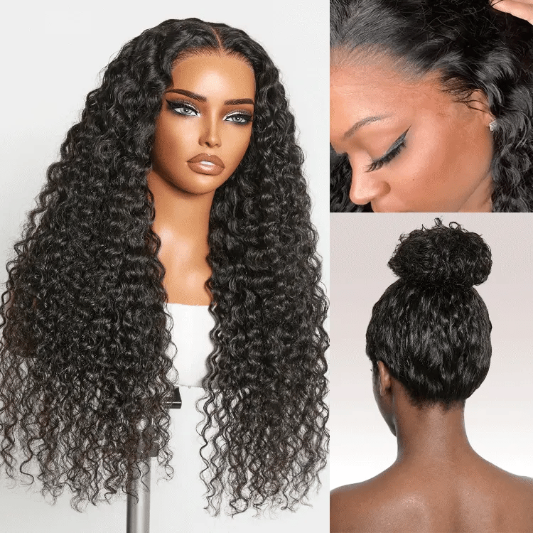 VolumeMAX™ 180% / 220% Density Water Wave Glueless Flexi-Fit Drawstring 13x4 Frontal Lace Fluffy Curly Wig Pre-Cut Lace-31