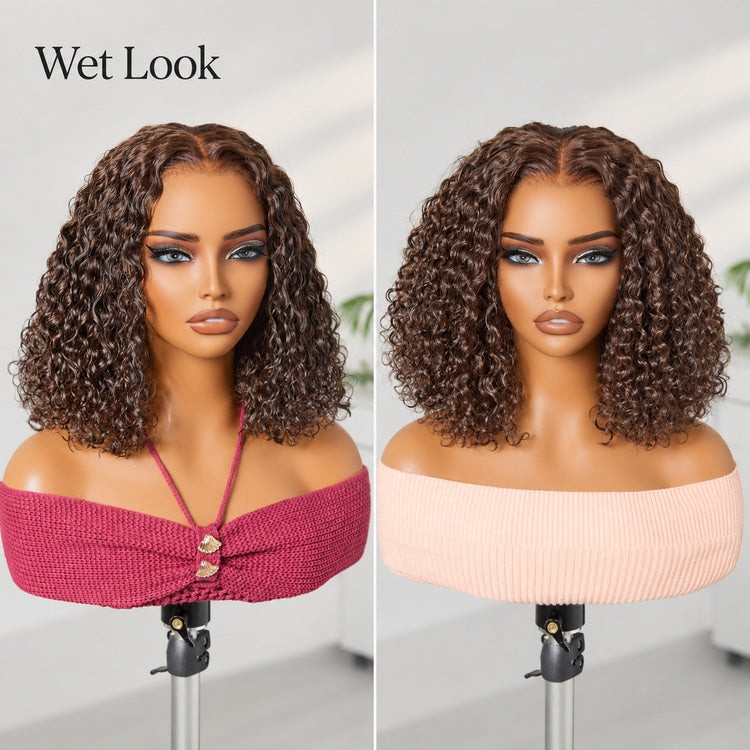 VolumeMAX™ 220% Density ReadytoGo Beginner Friendly Chestnut Brown / Natural Black Glueless 5x5 Closure Lace HD Lace Curly Wig-SA ONLY-19