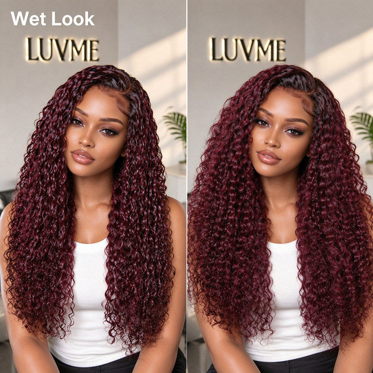 VolumeMAX™ 200% Density ReadytoGo Beginner Friendly Burgundy Glueless 5x5 Closure Lace HD Lace 22 inches Curly Wig-SA ONLY-14