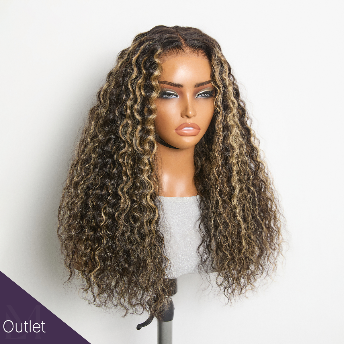 Outlet |  Effortless Highlight Water Wave Glueless 13x4 Pre-Cut Lace Curly Wig-SA ONLY-04