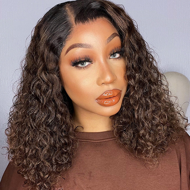 Outlet | Ombre Brown Deep Wave 13x4 Lace Front Glueless Regular Lace Wig SA ONLY-03