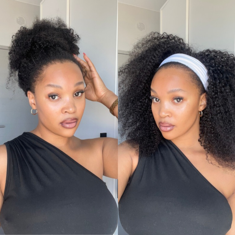 [_zeey_m]'s Special Link Natural Textured | 3-In-1 Half Wig 250% Density Kinky Curly Glueless Flexi-Fit Drawstring Wig-10