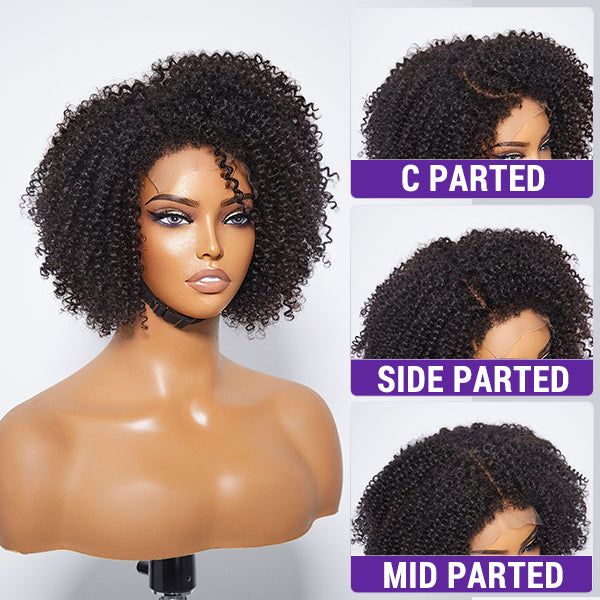 4C Edges | Kinky Edges Jerry Curly 5x5 Closure Lace Glueless Side Part Short Wig-05
