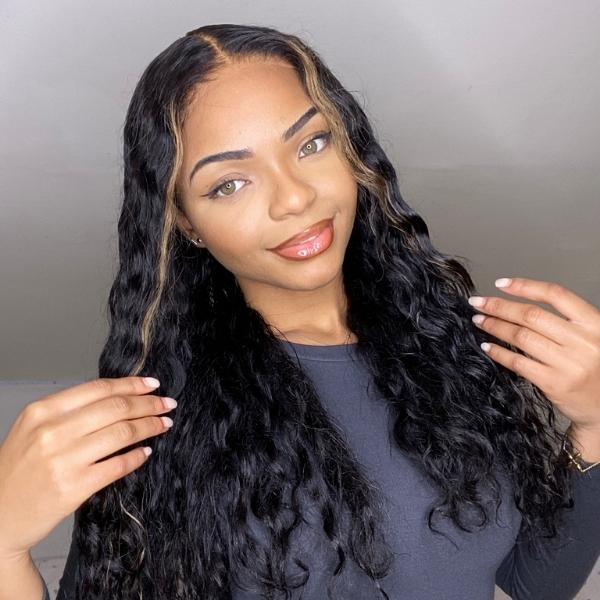 Special Sale | Graceful Blonde Highlights Water Wave 360 Lace Wigs-01