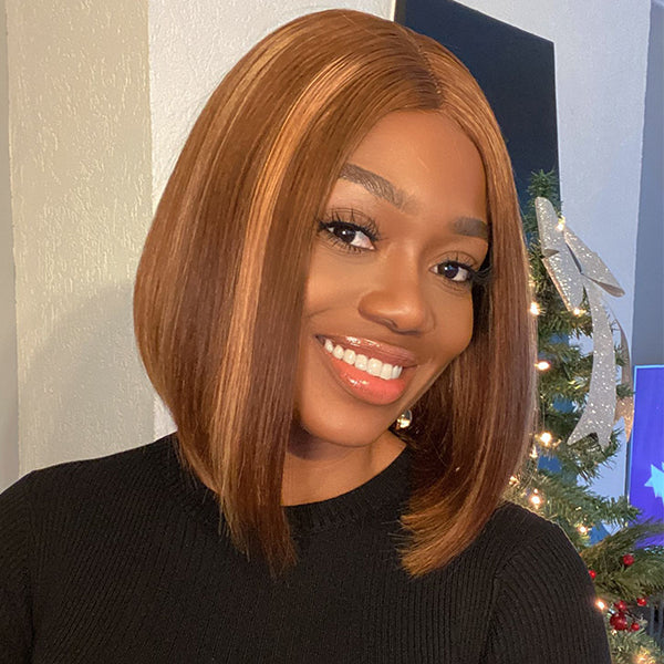 Worth I Glueless Piano Highlight 5x5 Minimalist Lace Bob Wig 100% Human Hair-02