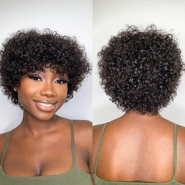 Luvme Hair Throw On & Go | Ultra Natural Lightweight Bouncy Wig with Bangs 100% Human Hair-02