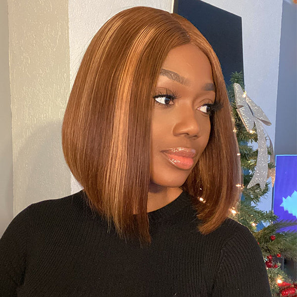 Worth I Glueless Piano Highlight 5x5 Minimalist Lace Bob Wig 100% Human Hair-03