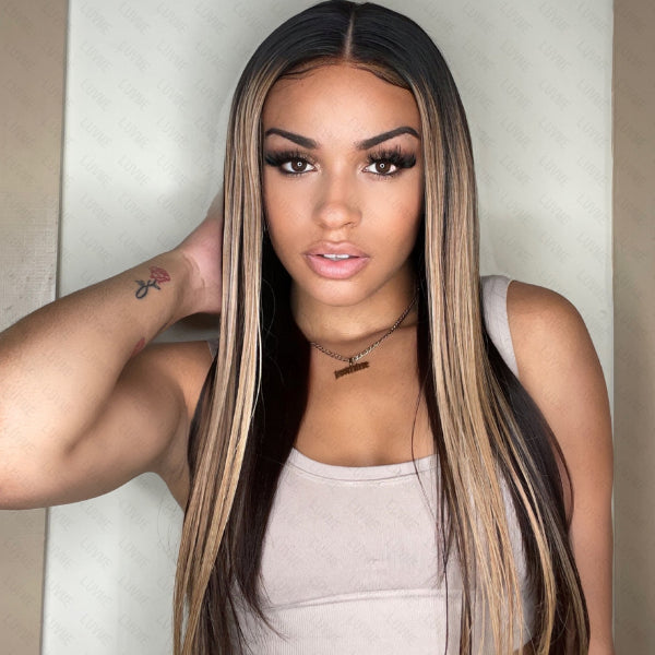 Worth | Blonde Highlights Straight 13x4 Lace Frontal Wig-03