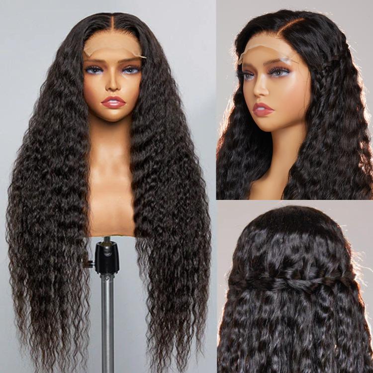 OUTLET | Flowy Bohemian Curly 5×5 Closure Lace Glueless Mid Part Long Wig SA ONLY-01