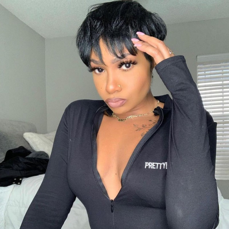 Flash Sale | Pixie Cut No Lace Glueless Short Wig Human Hair Wig-01