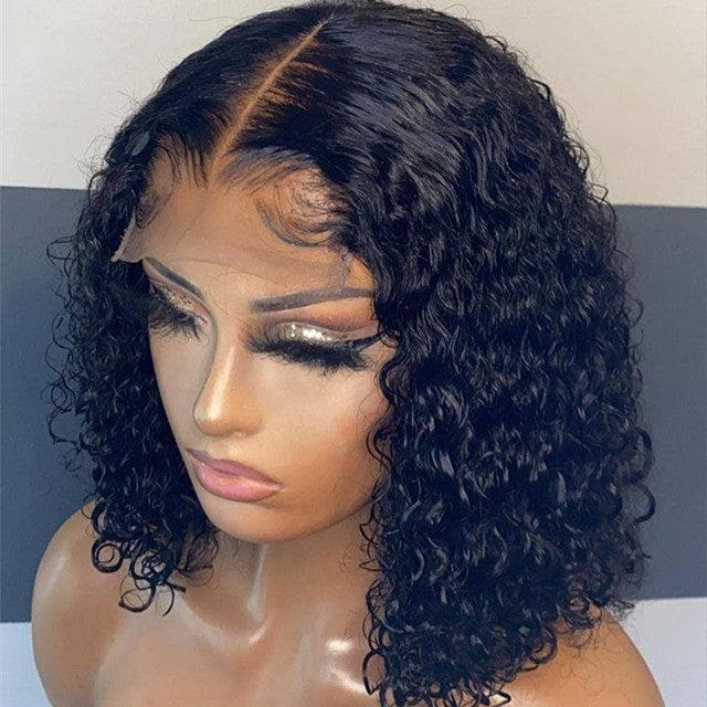 Xmax Sale | ReadytoGo Deep Curl Bob Glueless 4x4 Closure Lace Wig